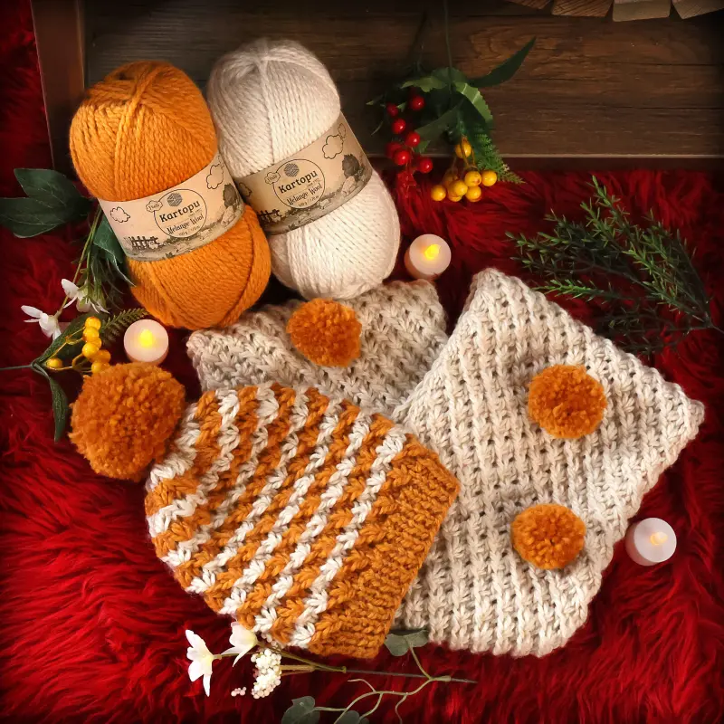 خيط كارتوبو ميلانج وول ناعم ومتين للحياكة والكروشيه