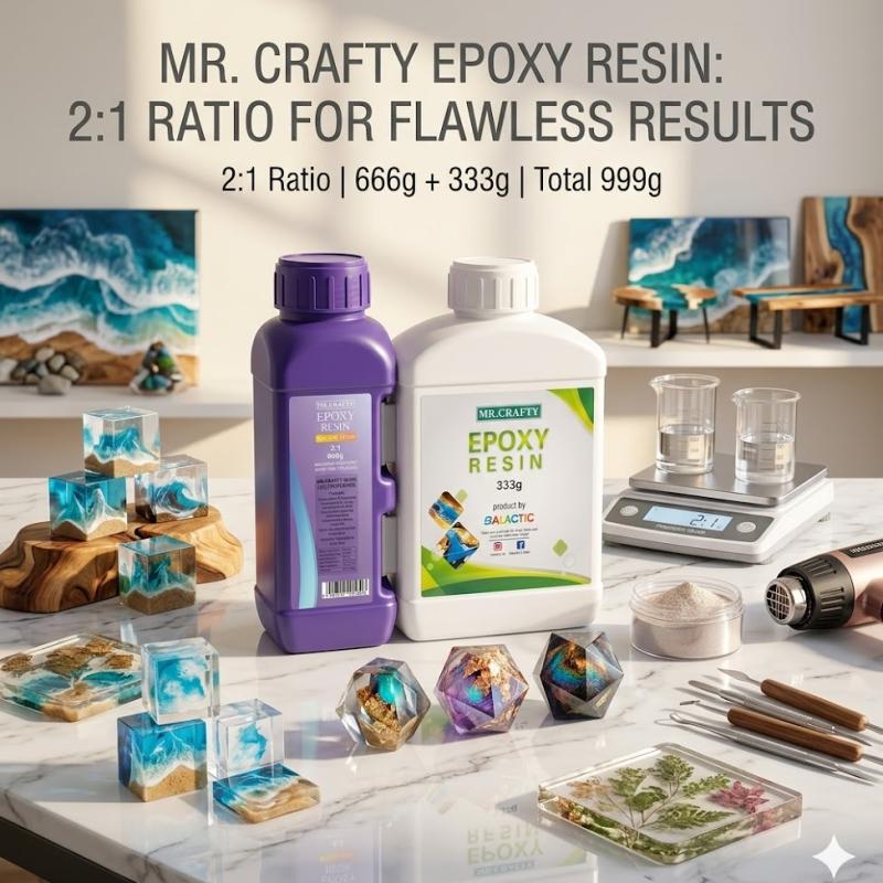 Mr Crafty Epoxy Resin Kit 2-1 – Crystal Clear Casting & Coating Resin