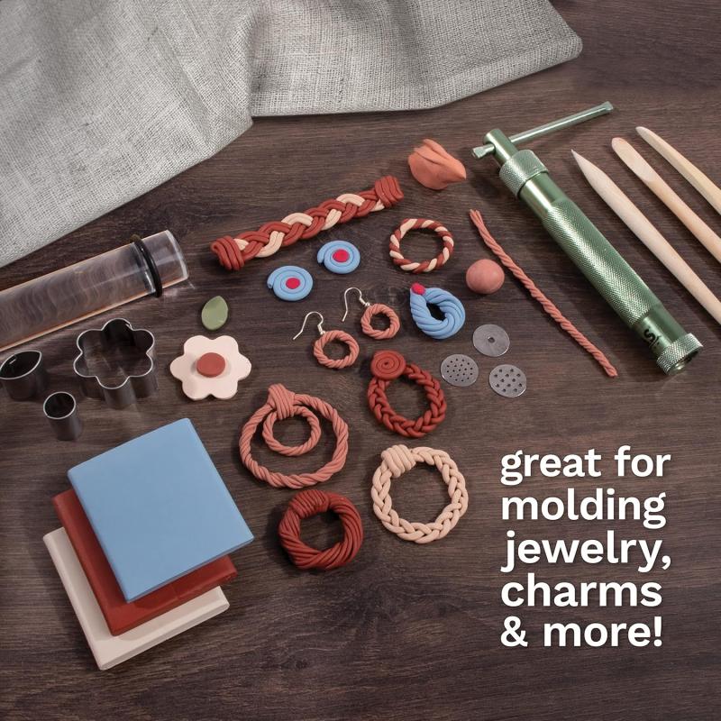 طقم مكبس طين البوليمر — 21 قطعة