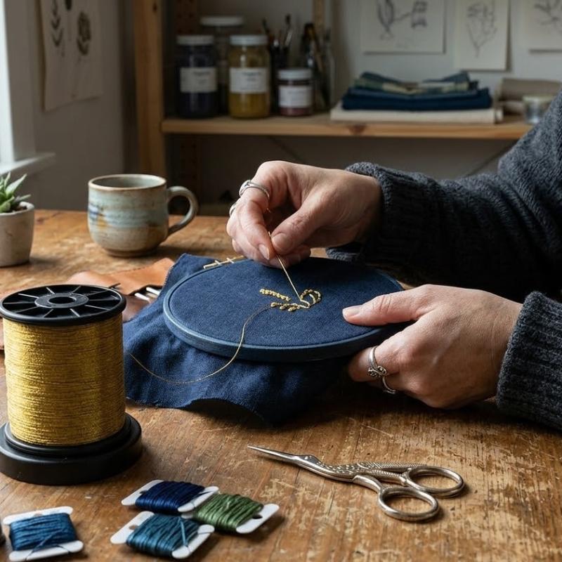 خيط تطريز معدني 0.1 مم | للتطريز والخياطة