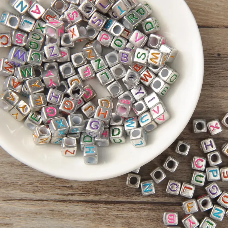 Plastic Letter Beads for Jewelry Making