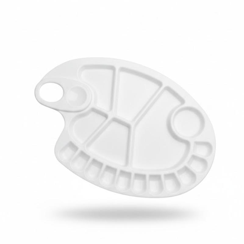 لوحة ألوان فنية بـ 17 خانة – بلاستيك PVC قابل لإعادة الاستخدام